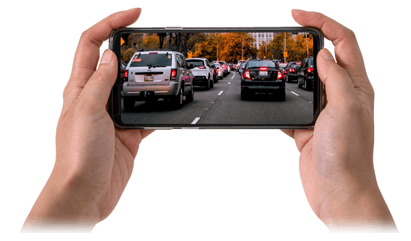 Hands-Recording-Video+ Recording Video of Traffic